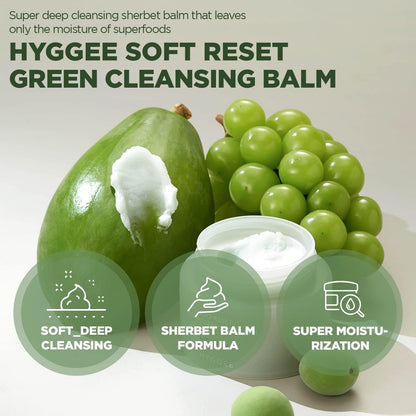 Hyggee Soft Reset Green Cleansing Balm sherbet texture detail
