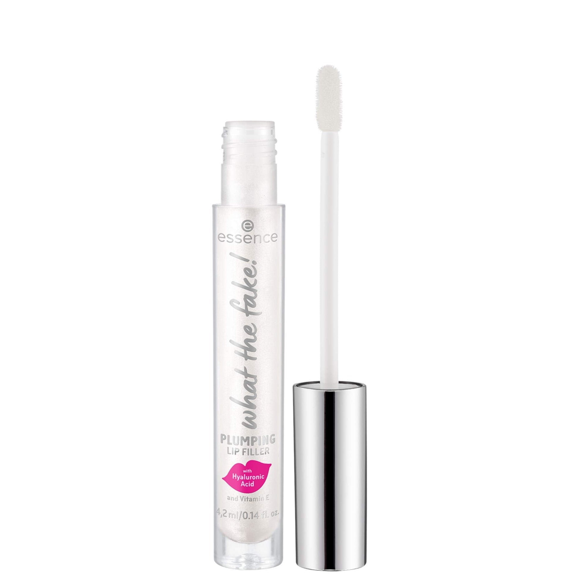 Essence lip gloss wand applicator showing texture