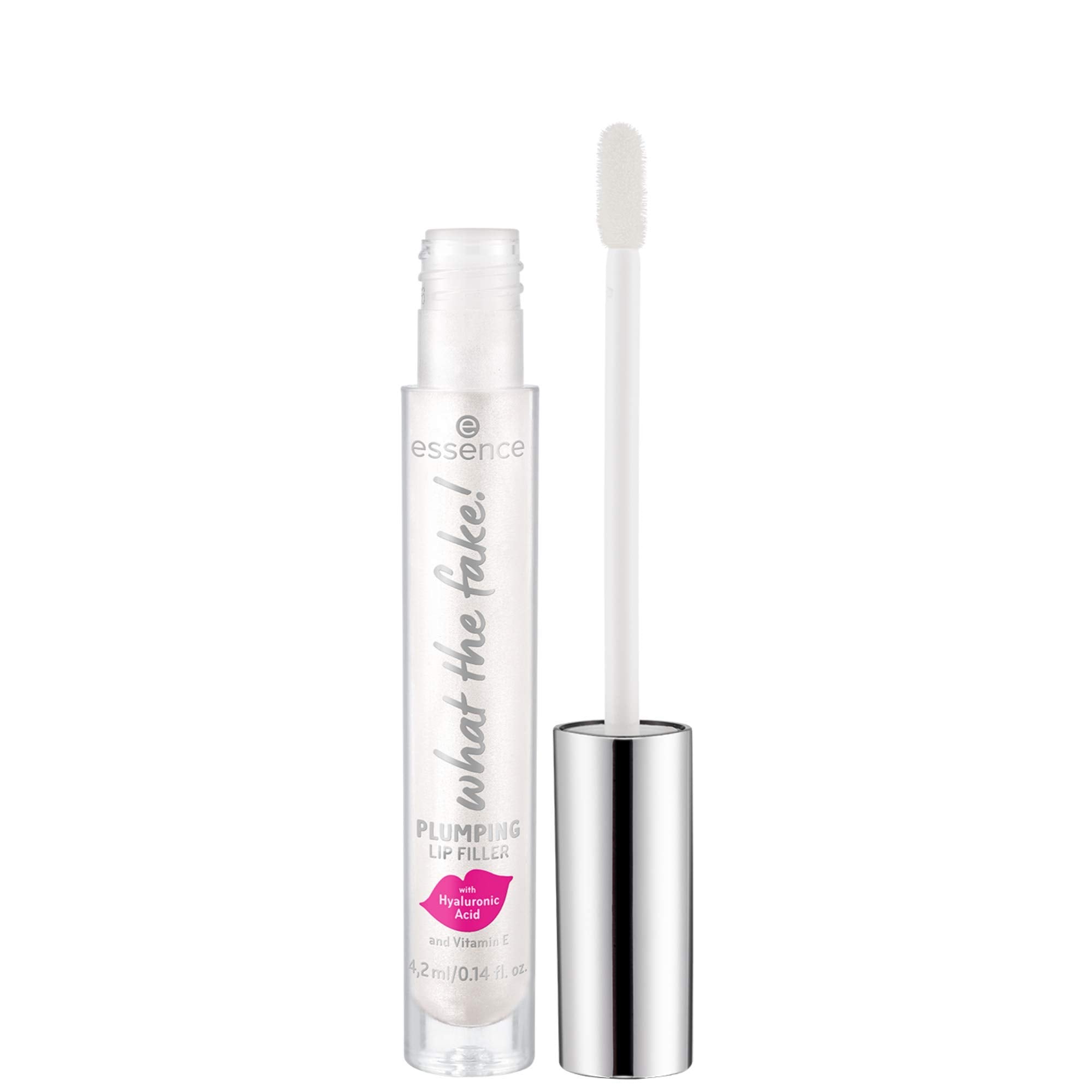 Essence lip gloss wand applicator showing texture