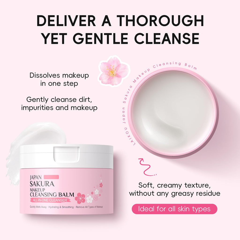 Miescher Sakura Makeup Cleansing Balm texture transforming into rich oil.
