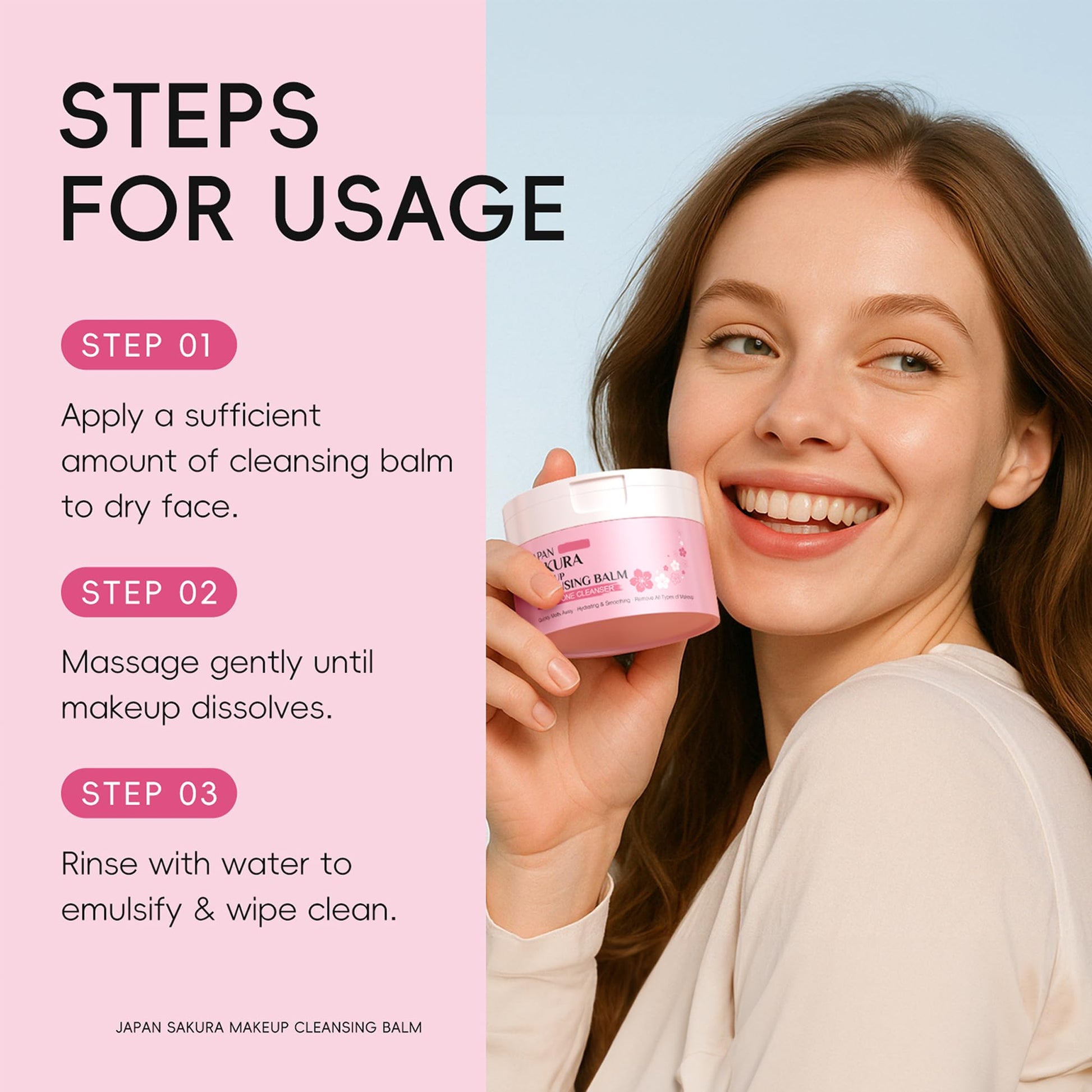 Close up of Miescher Sakura Cleansing Balm packaging