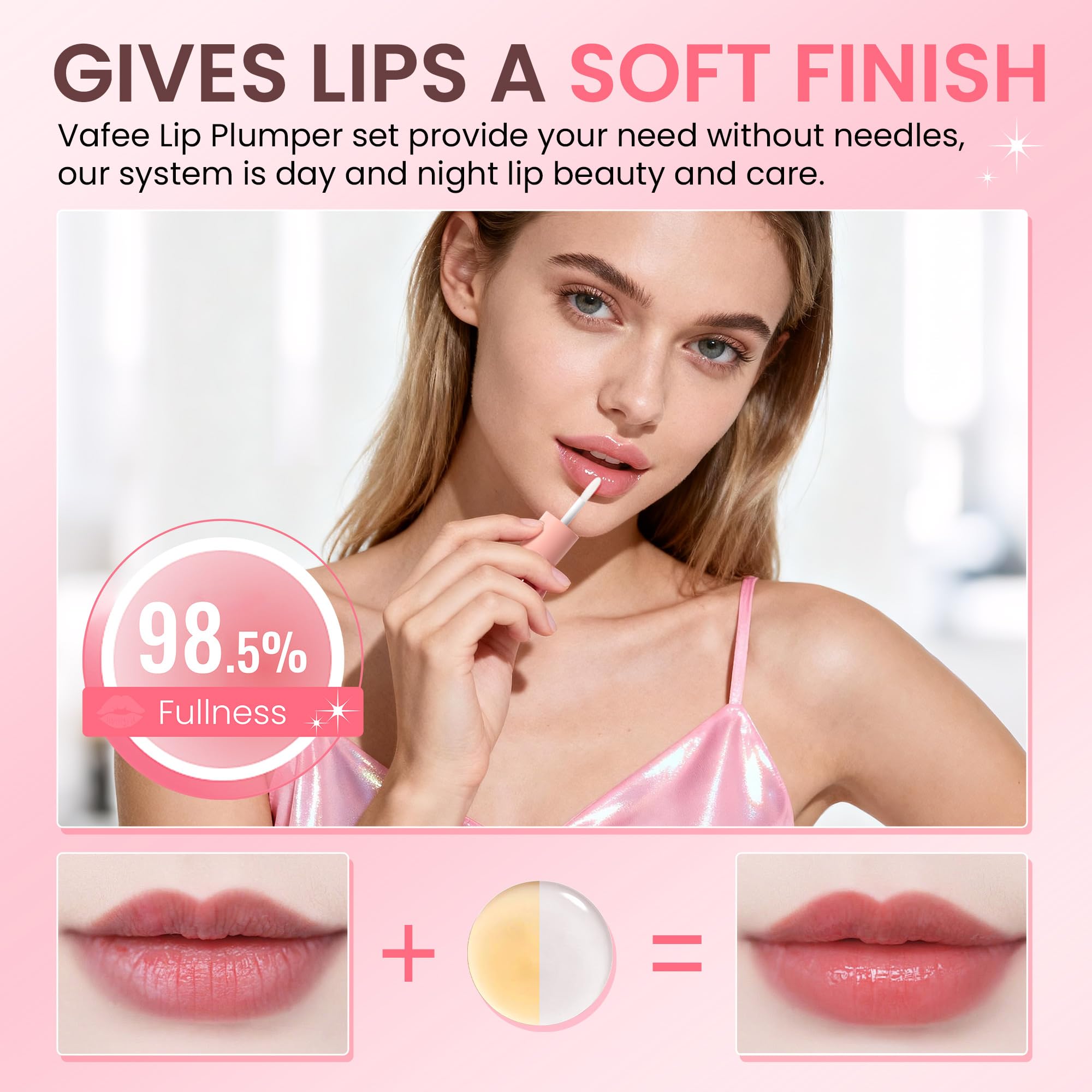 Close up of Derol daytime ginger lip plumper serum