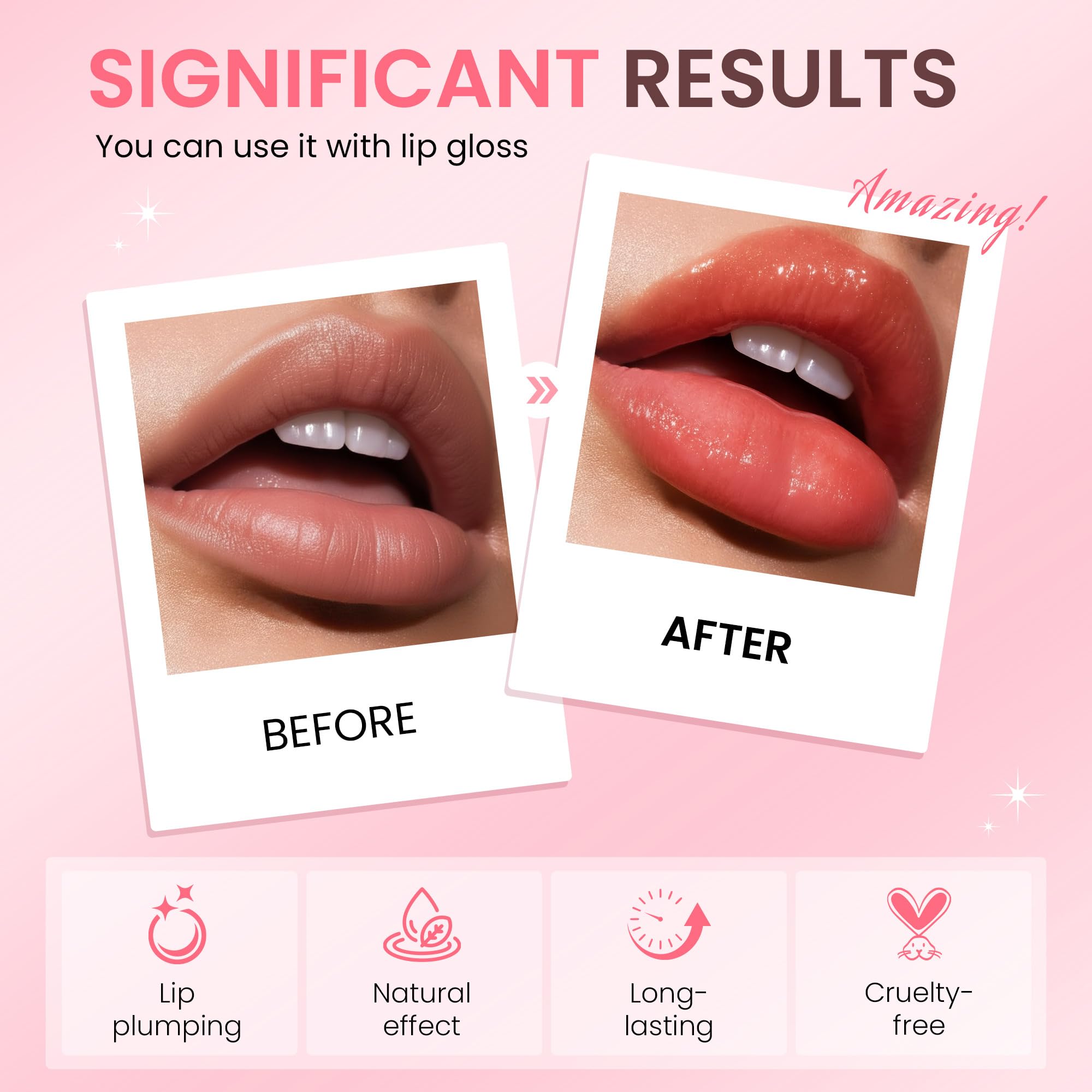 Model demonstrating application of Derol lip plumper