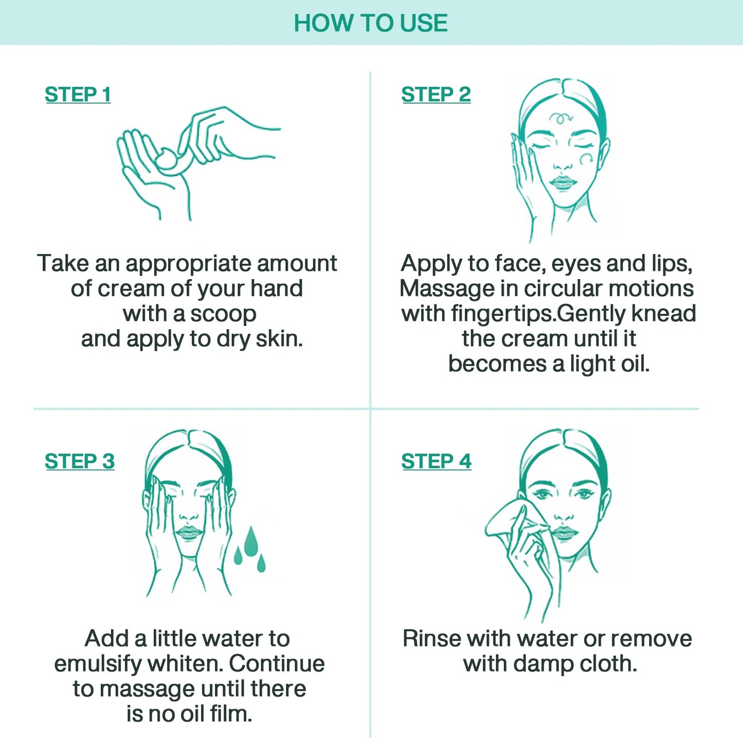 Instructions on how to apply Beuself makeup melting balm
