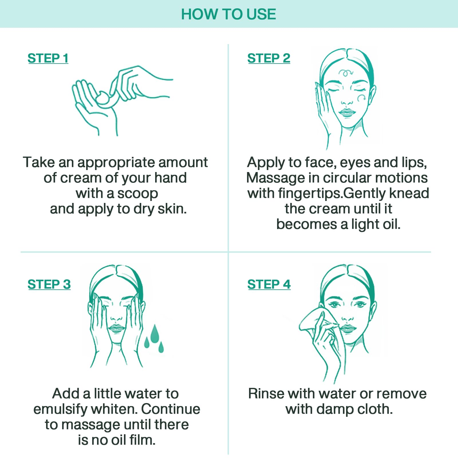 Instructions on how to apply Beuself makeup melting balm