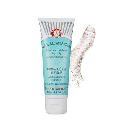 First Aid Beauty brightening facial cleanser tube back label directions