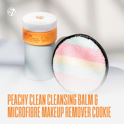 W7 Peachy Clean cleansing balm jar packaging details
