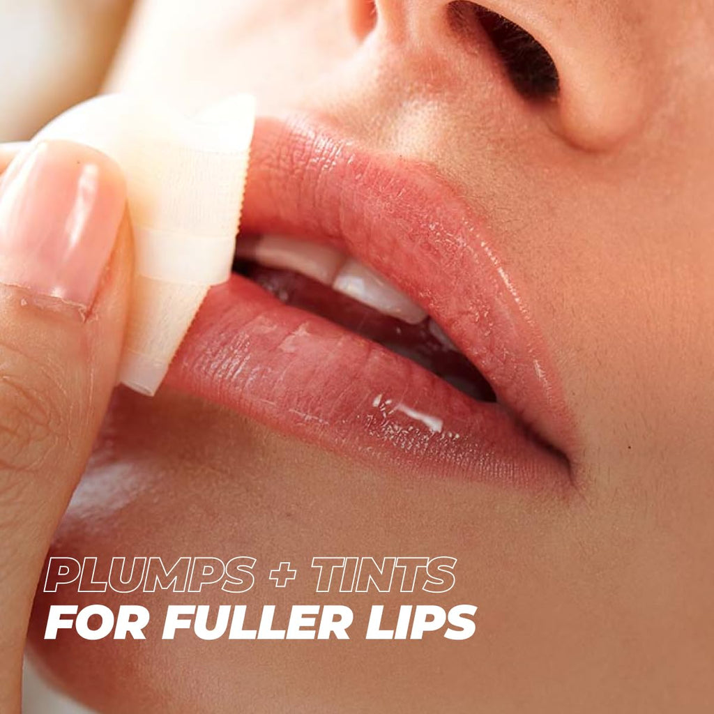 Results comparison showing hydrated lips after using vegan collagen mask.