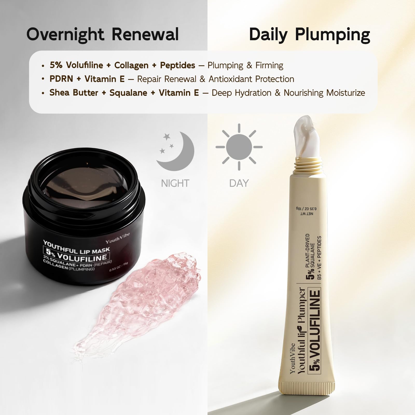 YouthVibe nourishing overnight lip sleeping mask container