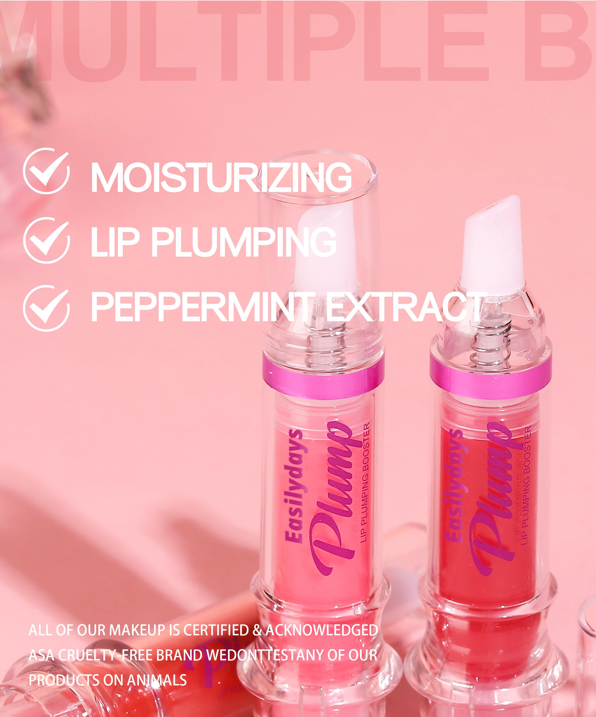 Model showing results of Easilydays spicy lip gloss
