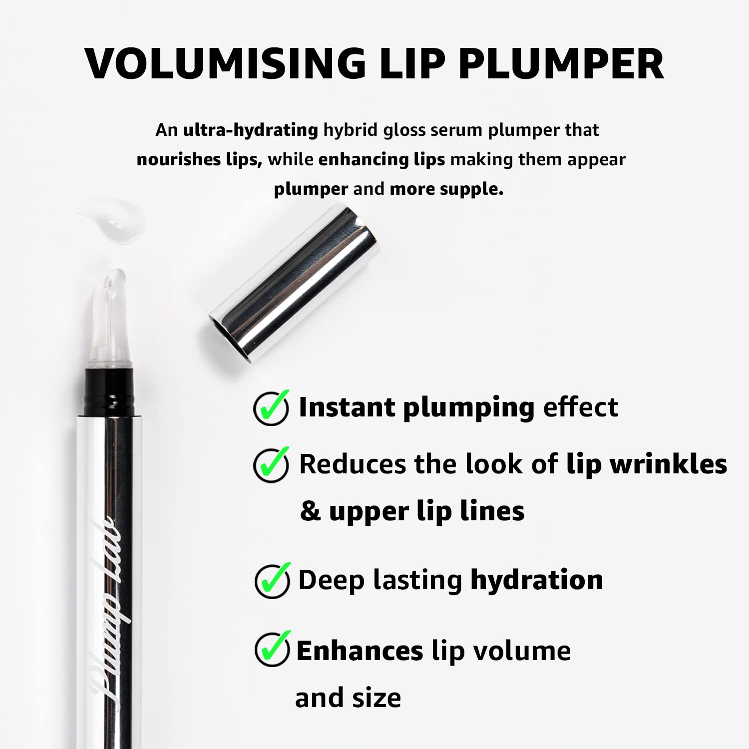 Plump Lab volumizing lip treatment bottle packaging