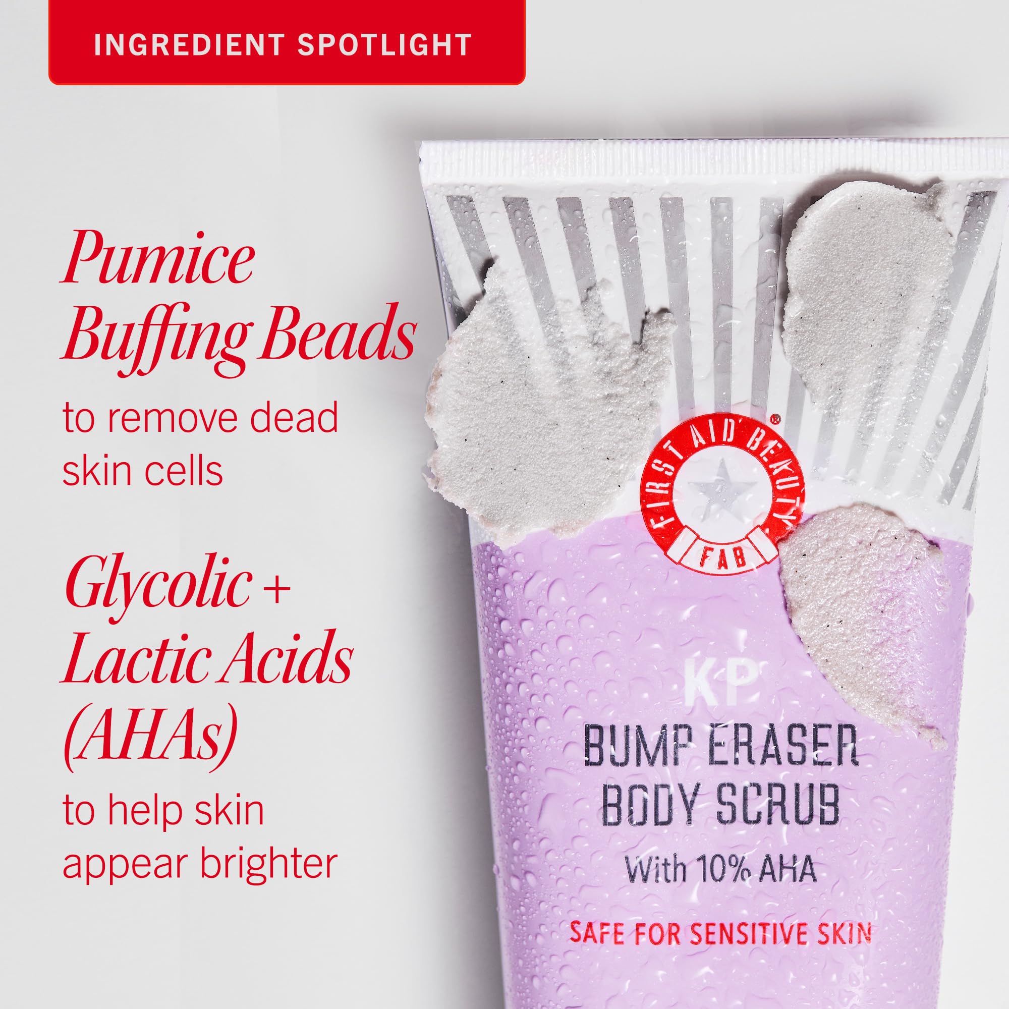 First Aid Beauty skin care duo packaging displaying the safe for sensitive skin certification logo.