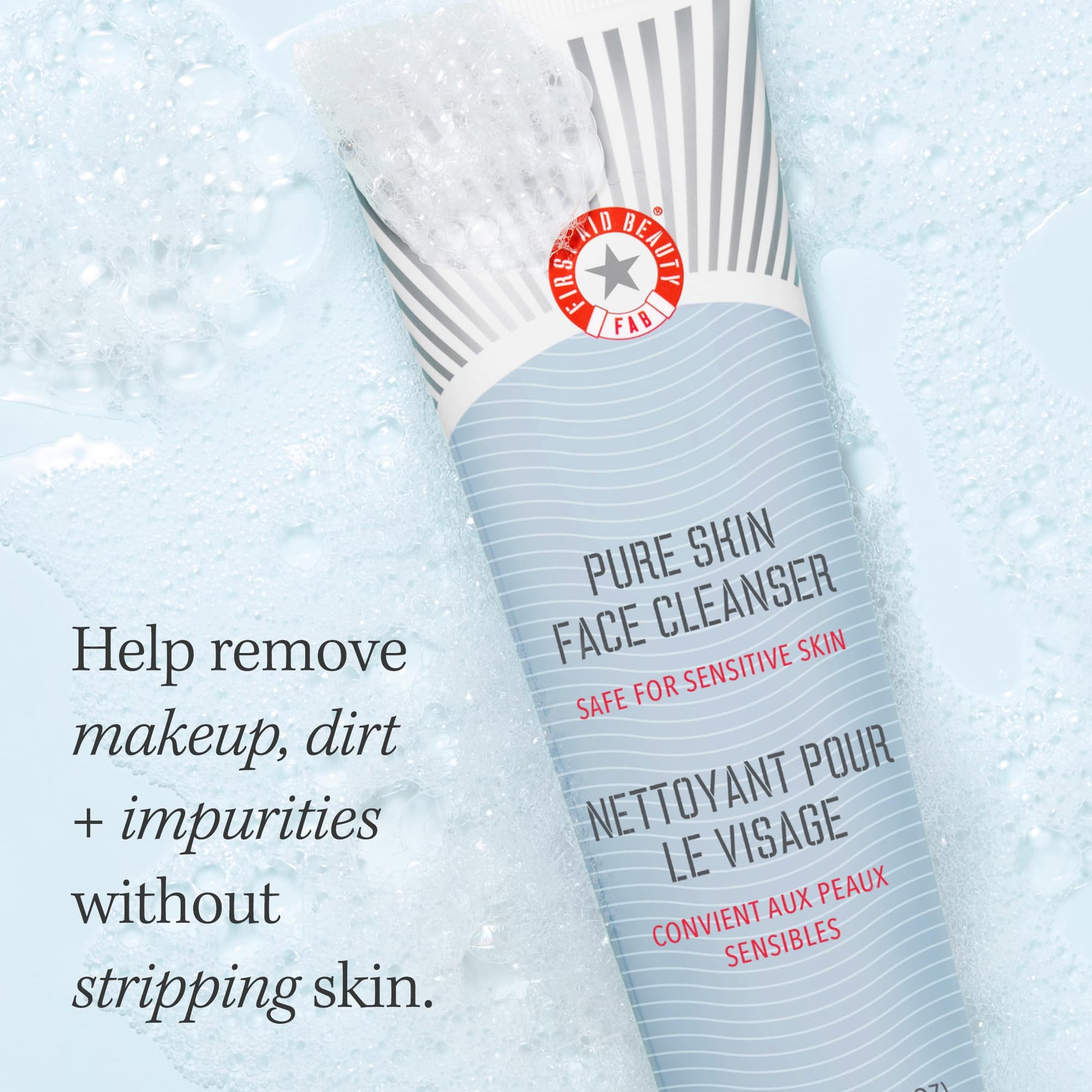Texture shot of First Aid Beauty gentle cream to foam face wash