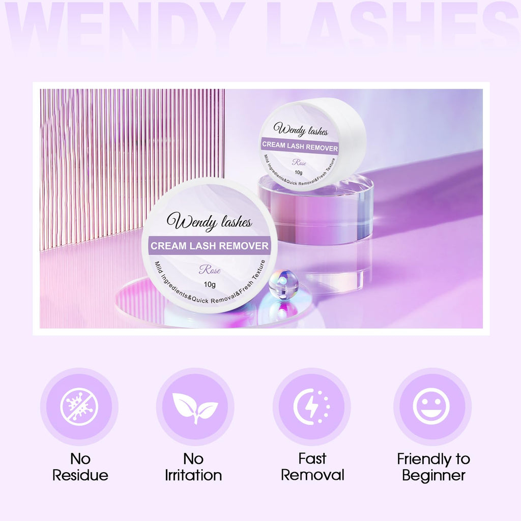 Wendy Lashes sensitive skin lash remover open jar