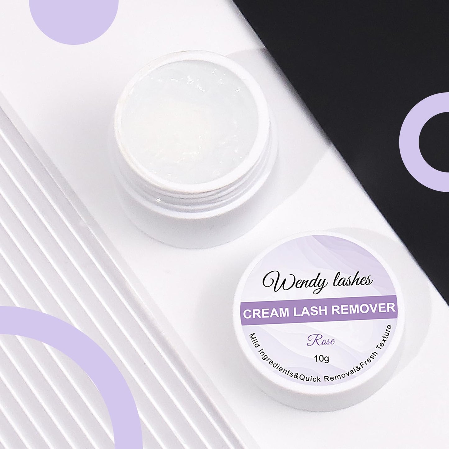 Rose scented eyelash extension glue remover 10 gram container