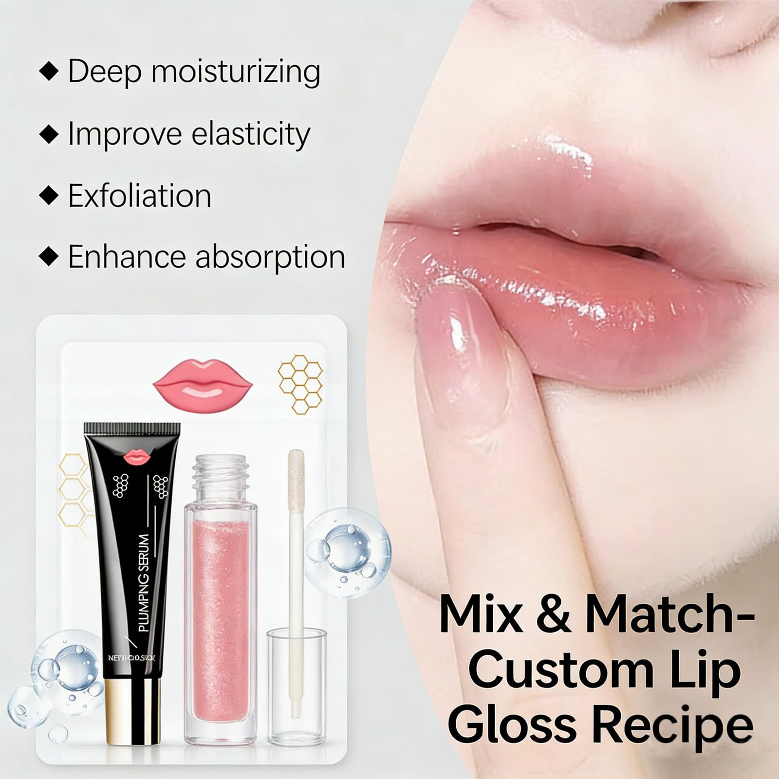 Generisch Lip Booster serum tubes with silicone applicators
