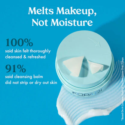 Kopari Ceramide Grinding Cleansing Balm open lid showing dispenser
