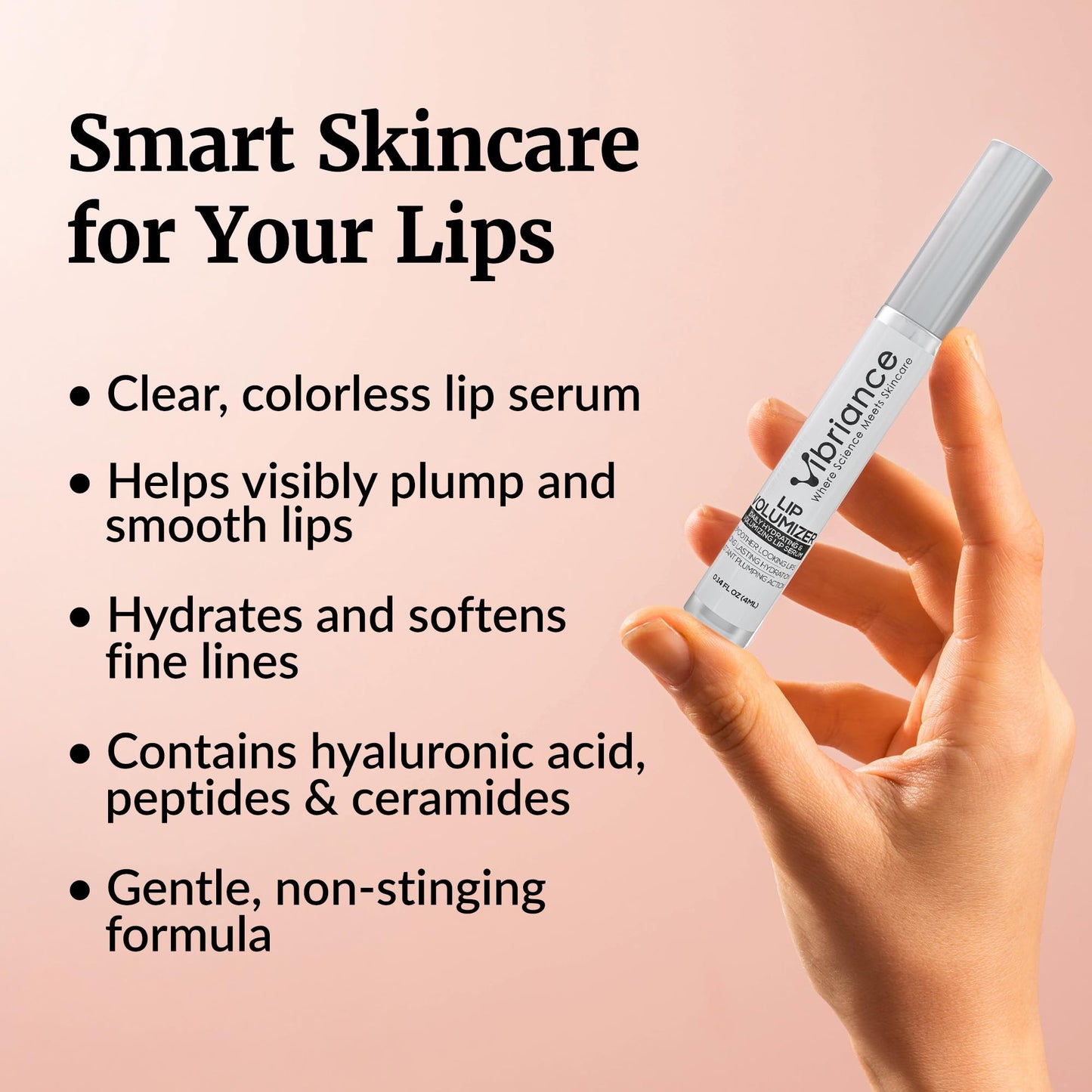 Vibriance Hydrating Lip Volumizer side profile silver cap