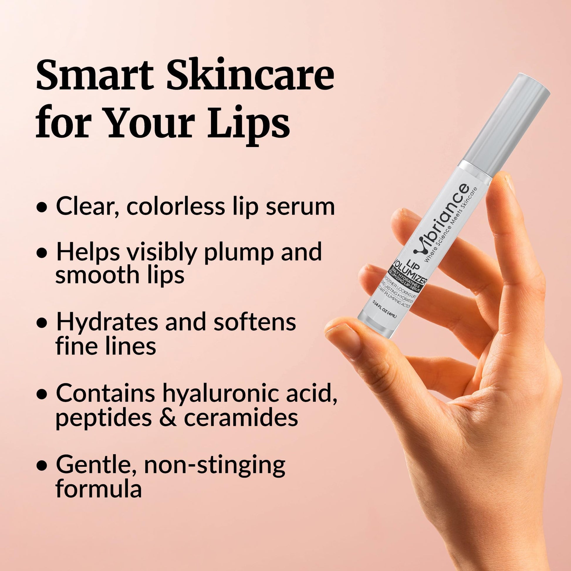 Vibriance Hydrating Lip Volumizer side profile silver cap