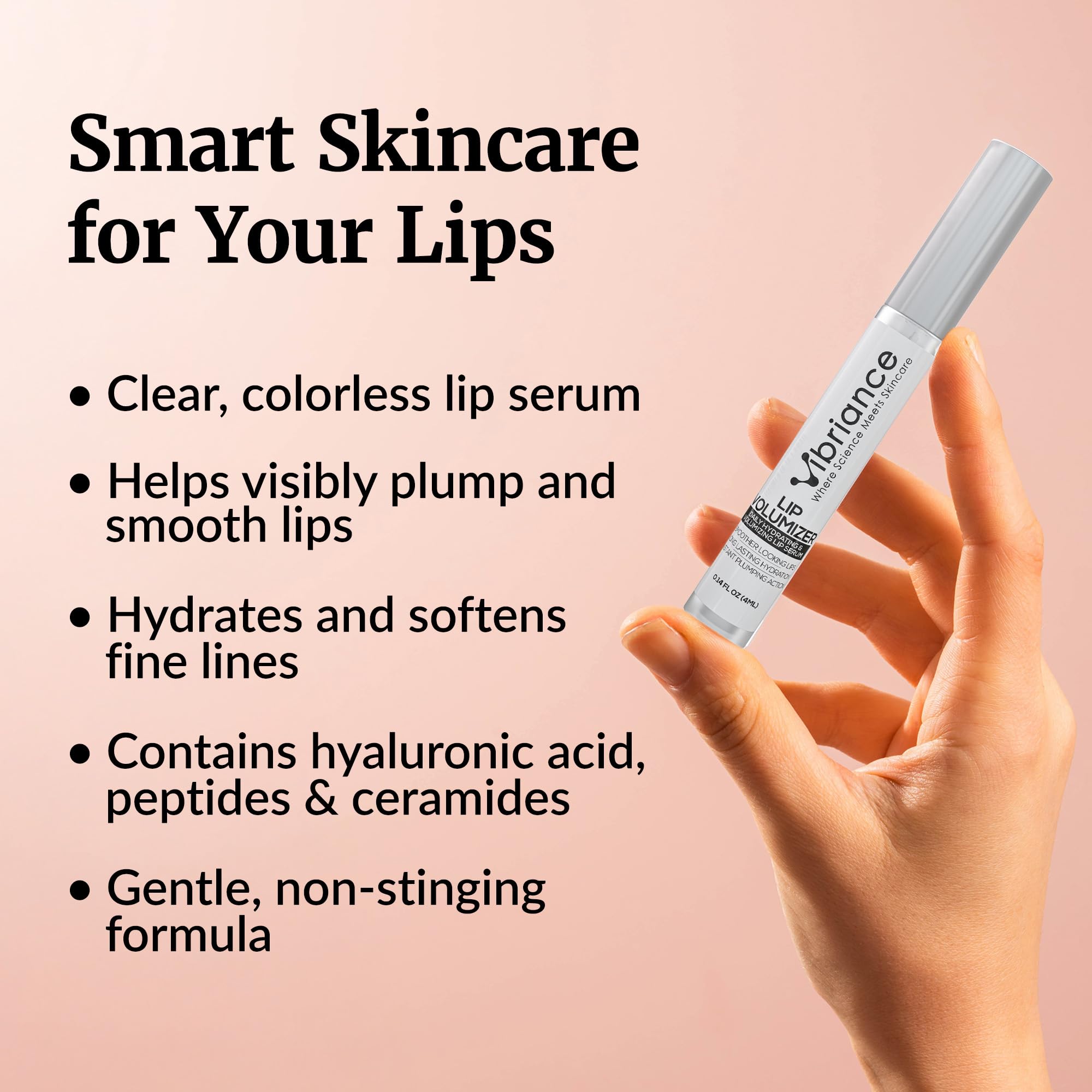 Vibriance Hydrating Lip Volumizer side profile silver cap