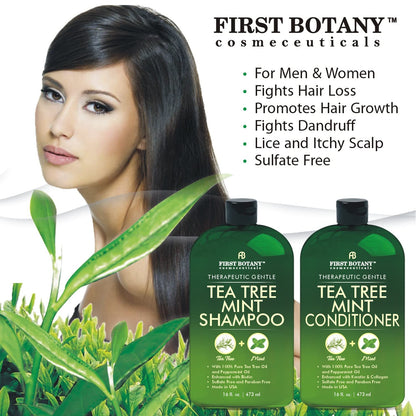 First Botany anti dandruff clarifying shampoo bottle label details close up view