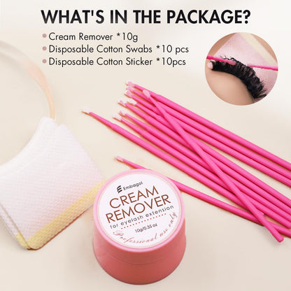 Lash technician supplies Embagol cream remover with application tools