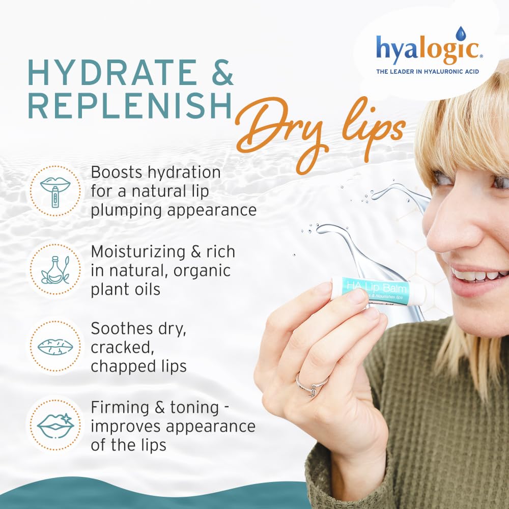 Side view of Hyalogic hyaluronic acid lip balm stick