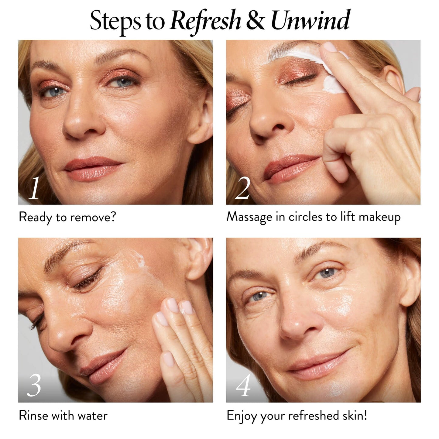 Applying Laura Geller cold cream to remove makeup
