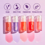 Kaja lip plumping oil packaging and bottle side view
