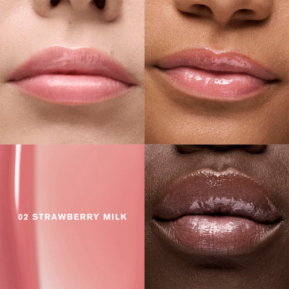 Close up of Estée Lauder lip oil applicator and texture