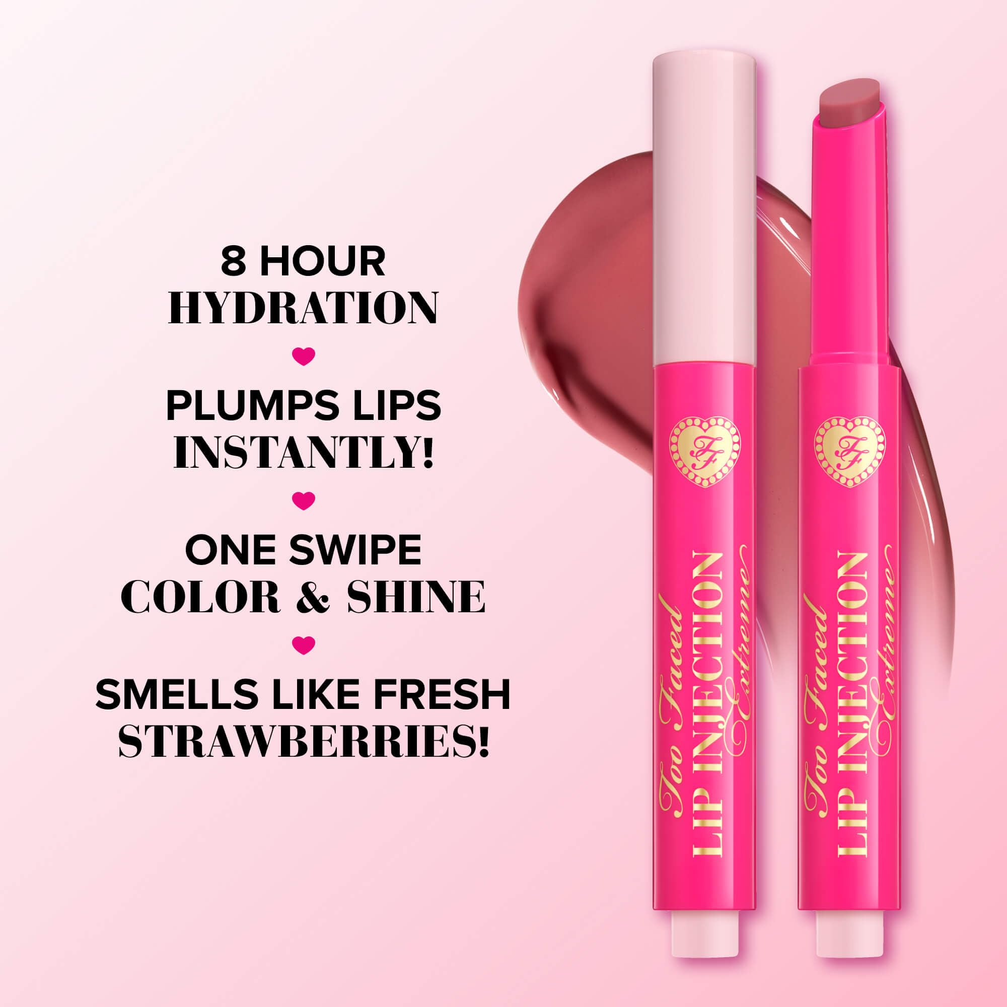 Too Faced Lip Injection Extreme Plumping Clicks product texture swatch