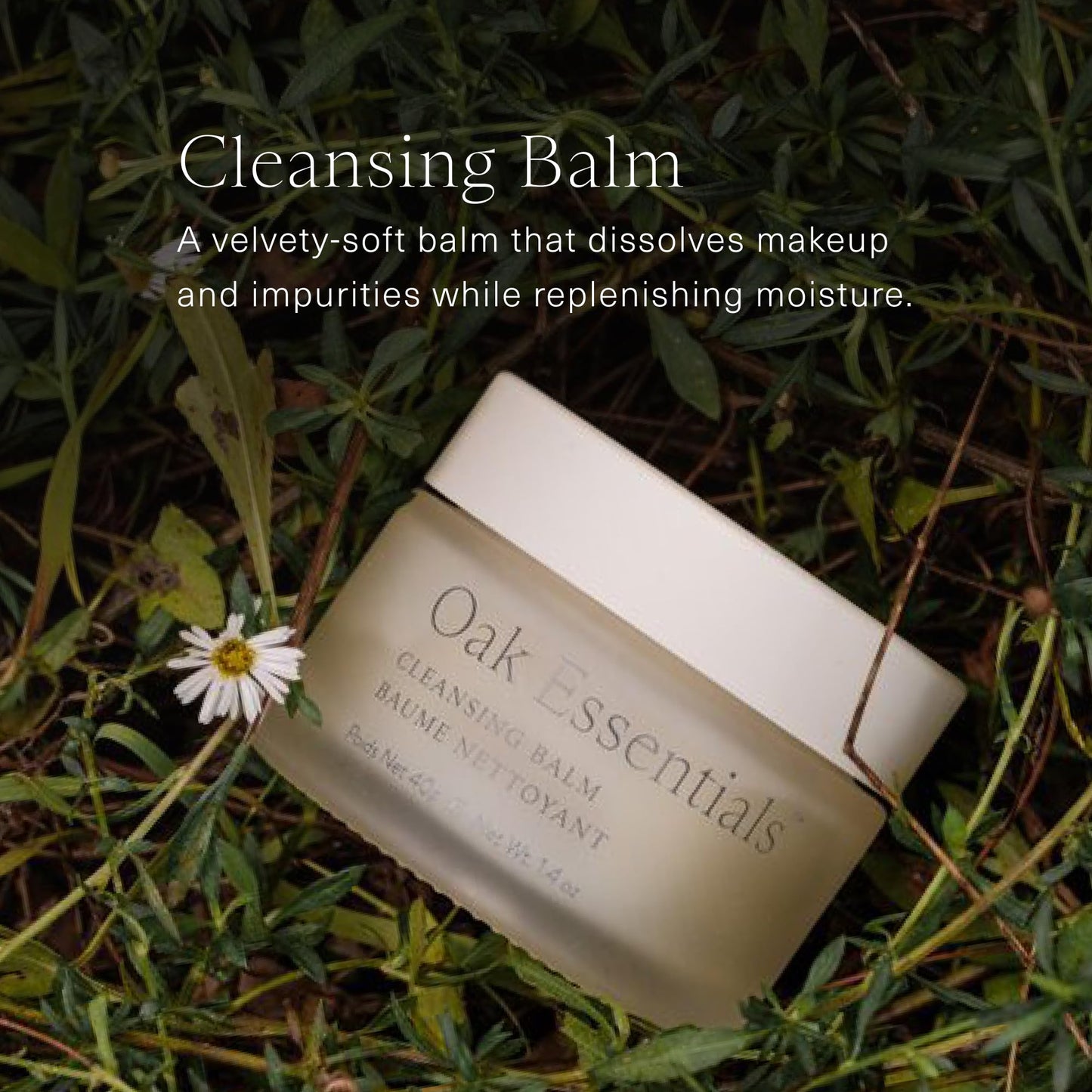 Oak Essentials Cleansing Balm texture showing oil transformation