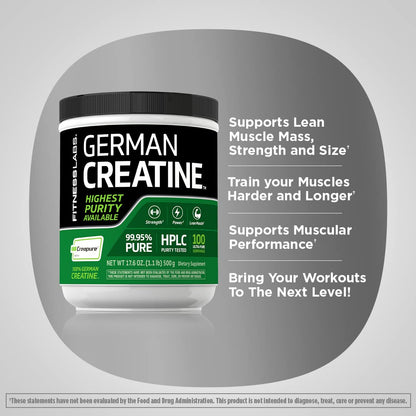 Fitness Labs Creapure supplement container side view
