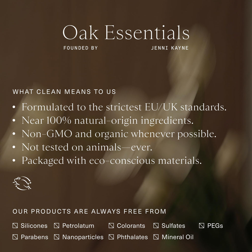 Oak Essentials nourishing face cleanser back view