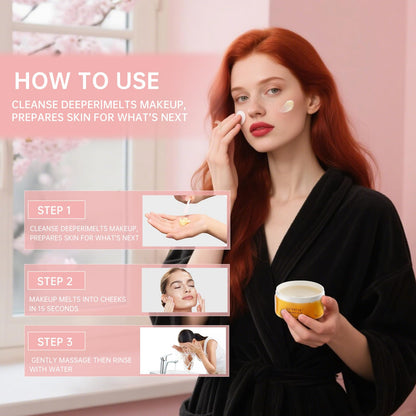 Application demonstration of Le Vital makeup remover on dry skin