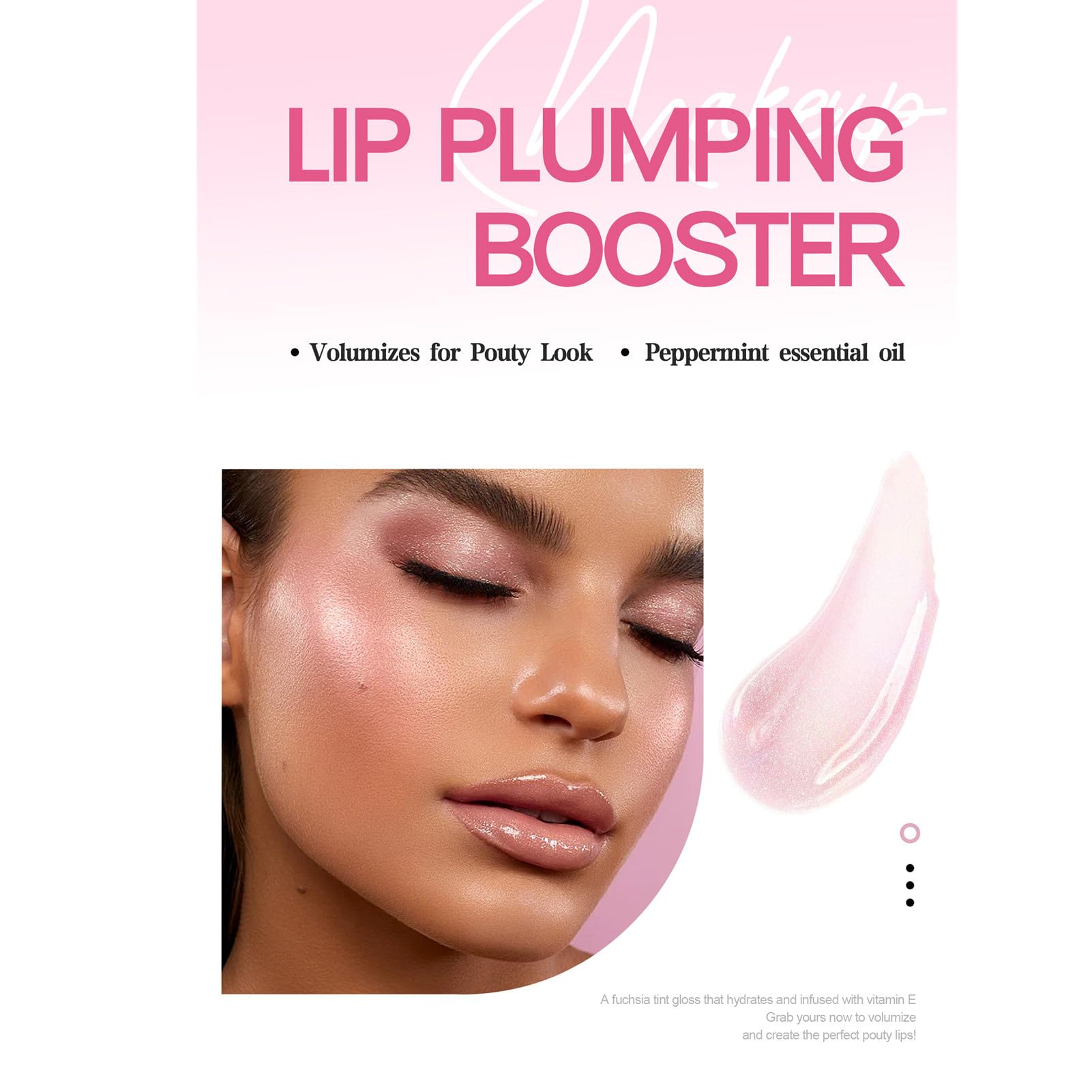 Lip plumping booster glossy texture swatch