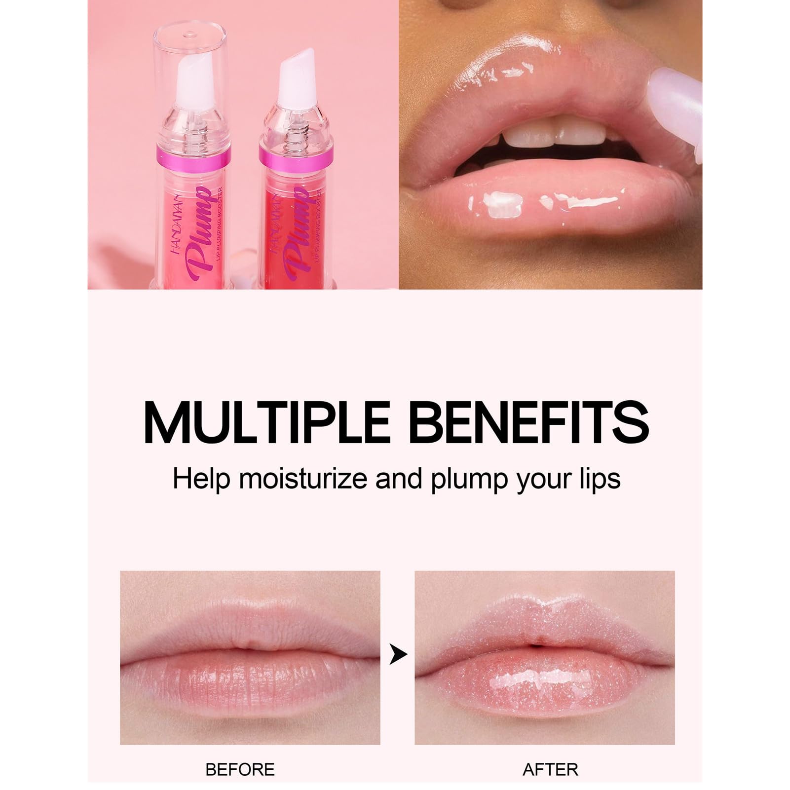 Model with full pout using Lestpola lip oil