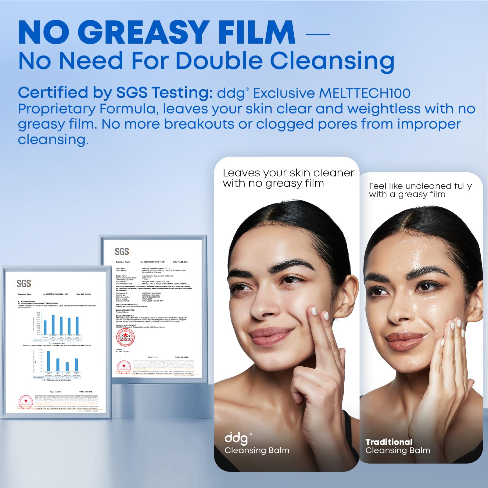Ddg Cleansing Balm before and after makeup removal