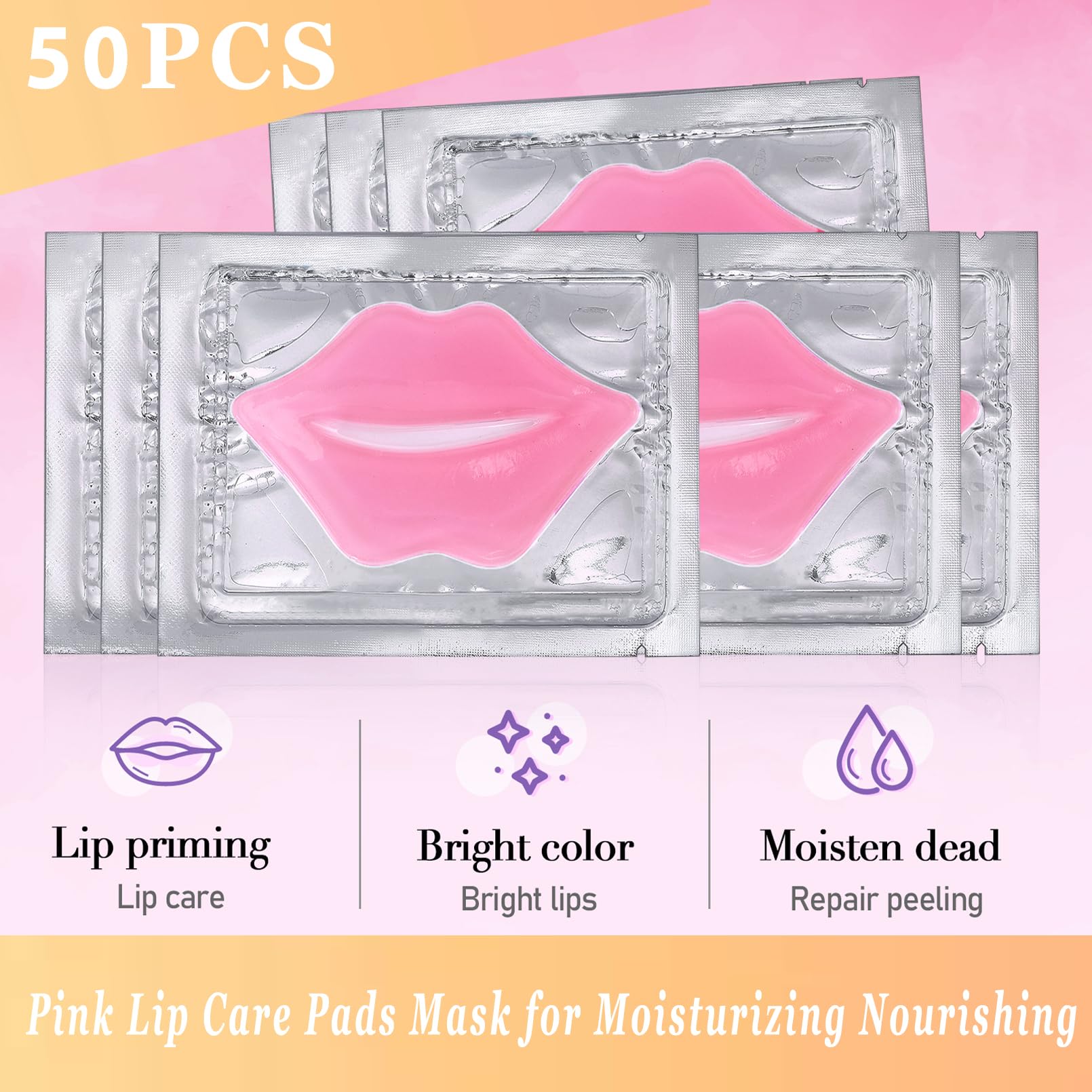 Collagen lip mask sheet showing gel texture