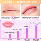 Close up of pink hydrogel lip mask sheet