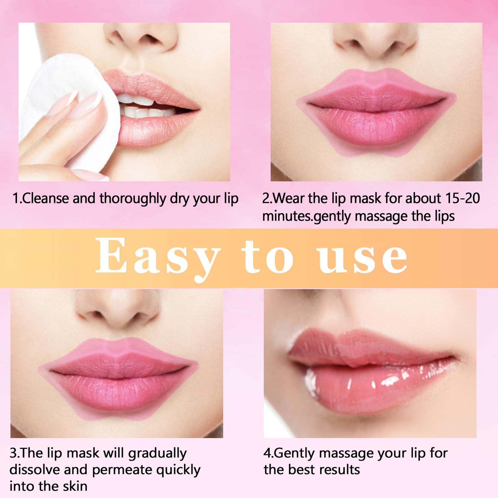 Full set of 50 individual collagen lip mask packets