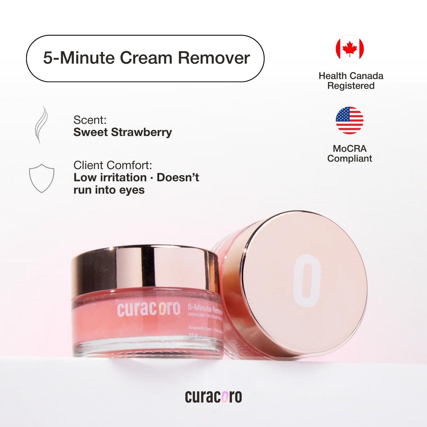 Professional strawberry scented lash cream remover