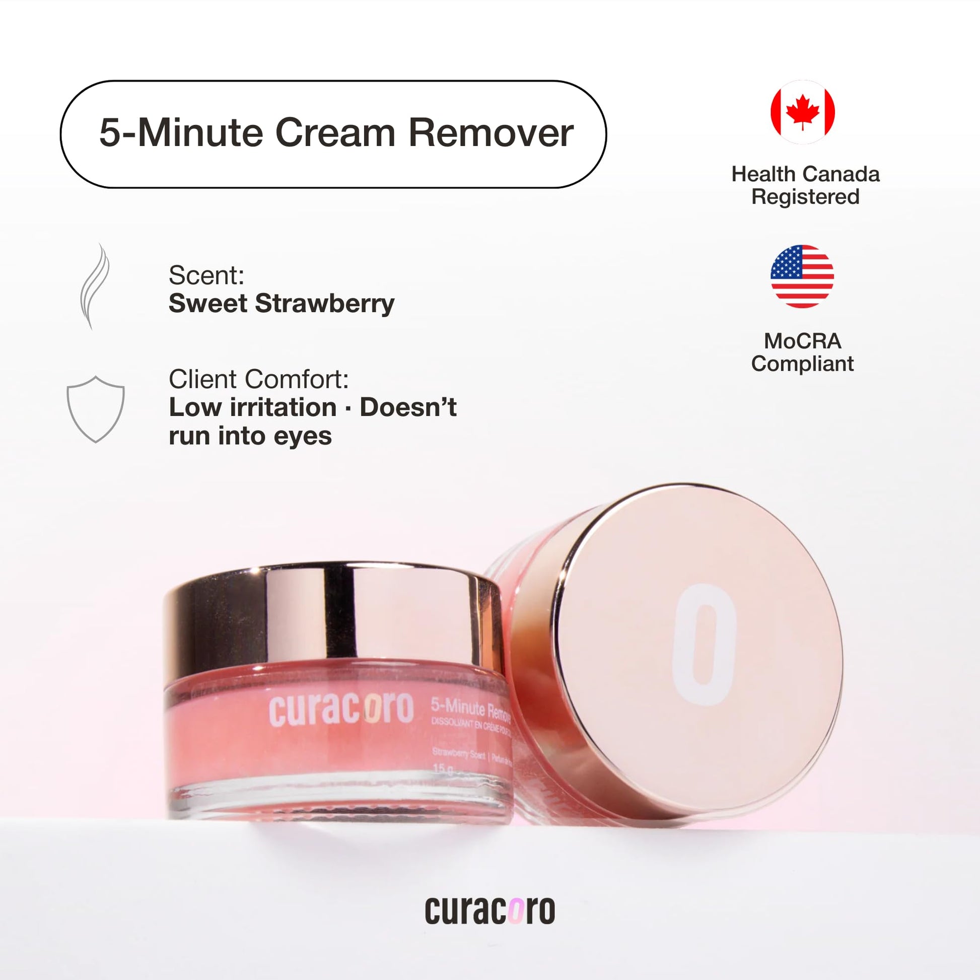 Professional strawberry scented lash cream remover