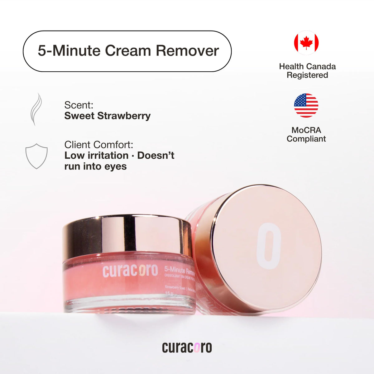 Curacoro professional eyelash extension remover cream label