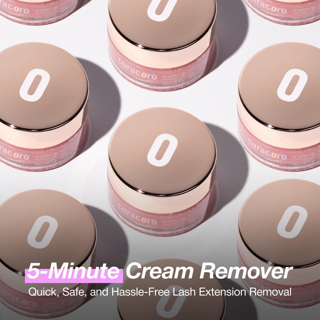 Curacoro lash extension cream remover brand packaging angle view