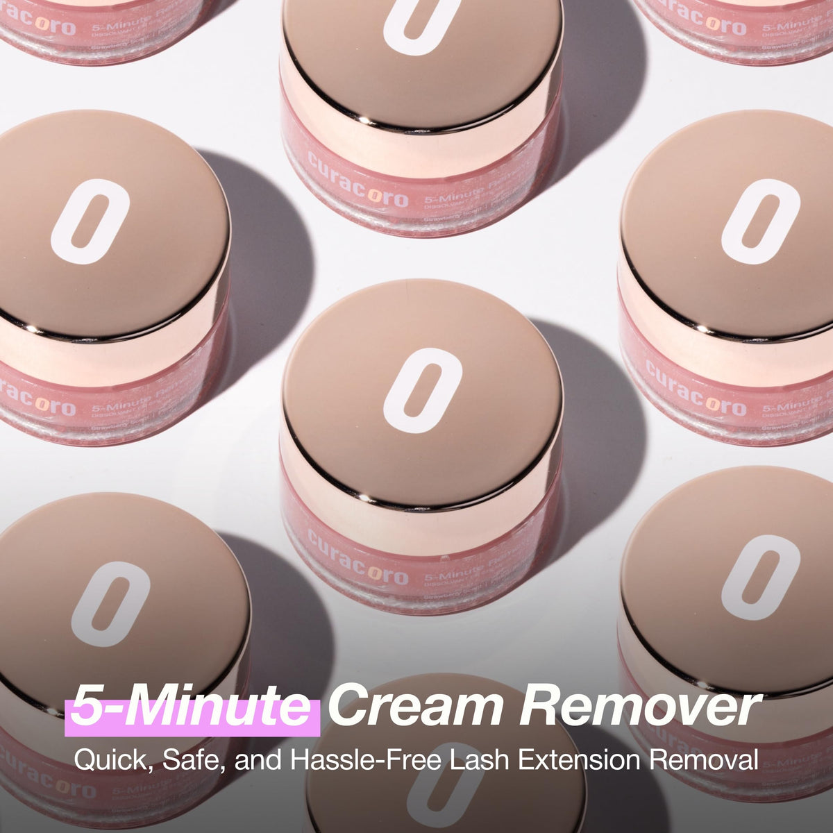 Curacoro lash extension cream remover brand packaging angle view