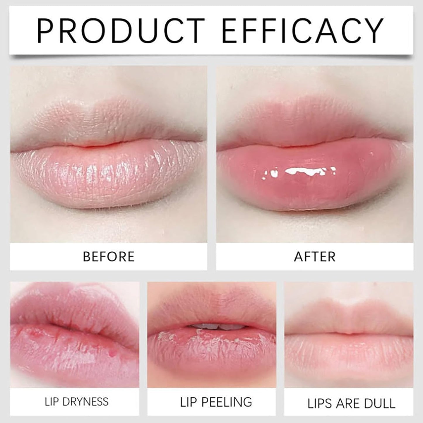 Texture swatch of clear hydrating lip plumping oil