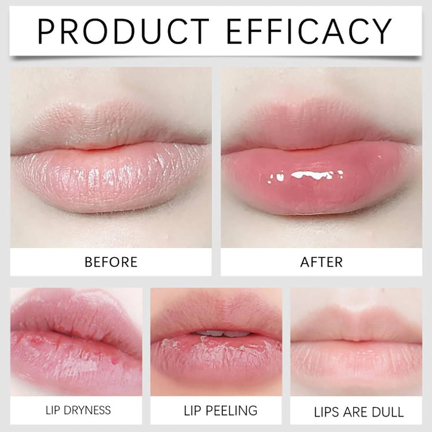 Texture swatch of clear hydrating lip plumping oil