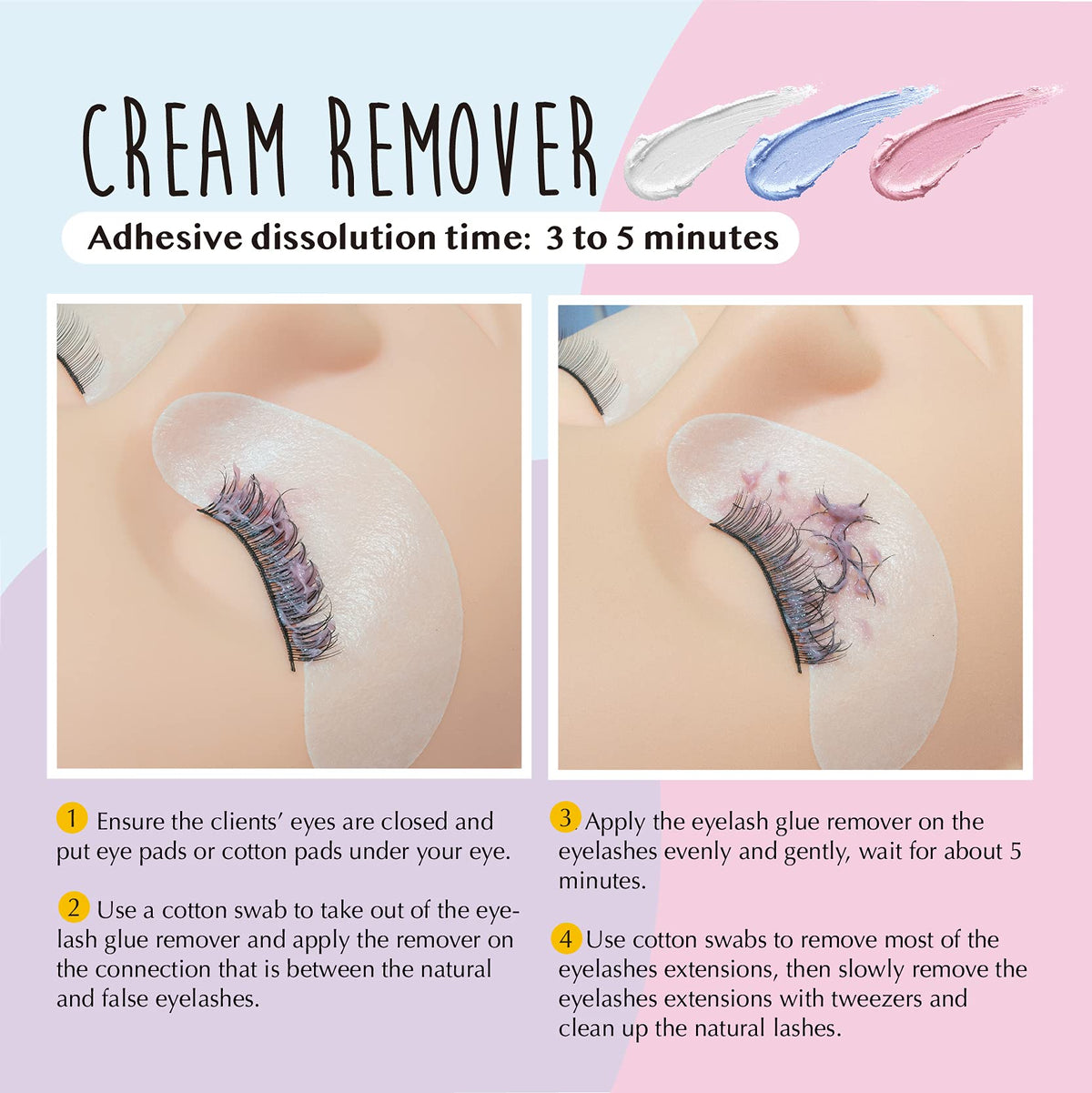 Aontoky Lyon Lash Pro Gentle Eyelash Extension Cream Remover label closeup highlighting lavender scent
