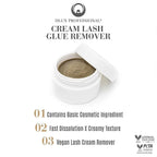 Dlux Professional cream lash remover jar showing oatmeal color texture